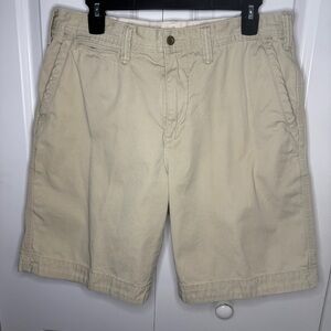 Polo Ralph Lauren Relaxed Fit Size 33 Chino Shorts Stone Cream Flat Front Preppy
